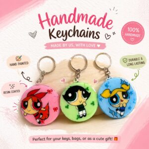 Powerpuff Girls Handmade Resin Keychain